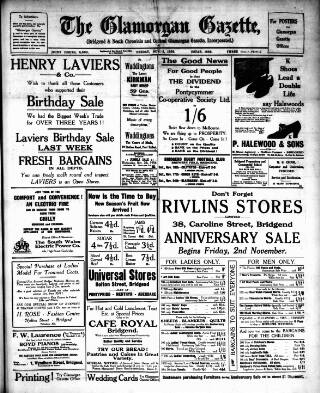 cover page of Glamorgan Gazette published on November 2, 1934