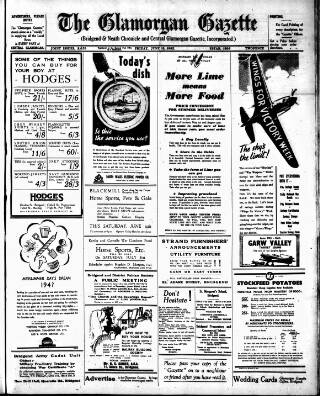 cover page of Glamorgan Gazette published on June 18, 1943