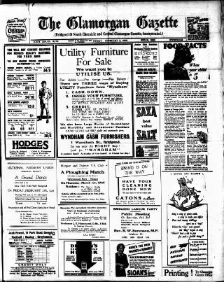 cover page of Glamorgan Gazette published on February 2, 1945