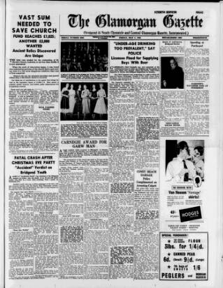 cover page of Glamorgan Gazette published on May 2, 1958