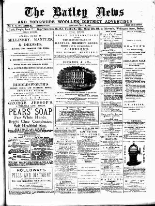 cover page of Batley News published on May 4, 1889