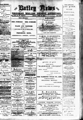 cover page of Batley News published on June 18, 1897