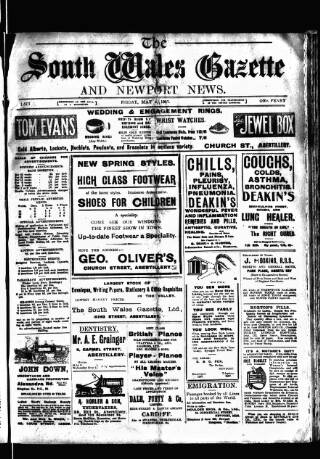cover page of South Wales Gazette published on May 4, 1917