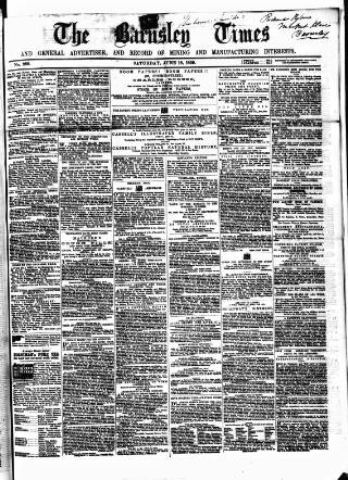cover page of Barnsley Independent published on June 18, 1859