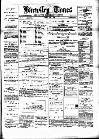cover page of Barnsley Independent published on April 1, 1882