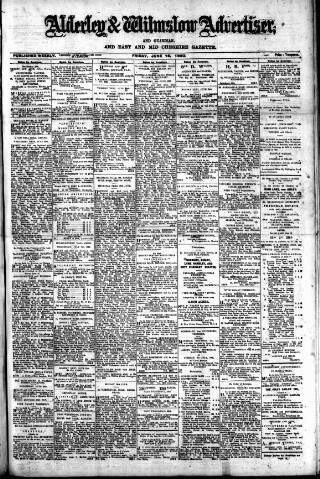cover page of Alderley & Wilmslow Advertiser published on June 18, 1920