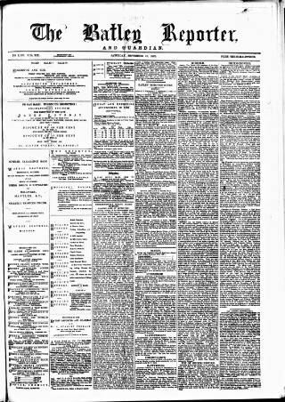 cover page of Batley Reporter and Guardian published on September 17, 1887