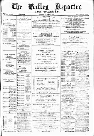 cover page of Batley Reporter and Guardian published on November 2, 1889