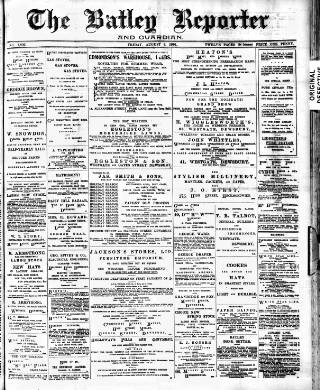 cover page of Batley Reporter and Guardian published on August 2, 1901