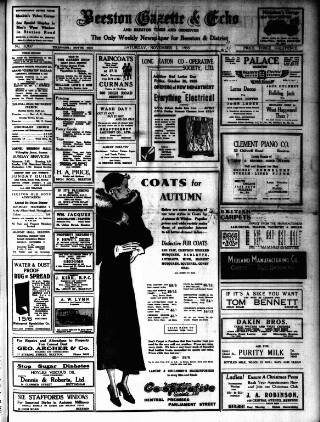 cover page of Beeston Gazette and Echo published on November 2, 1935