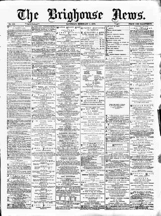 cover page of Brighouse News published on February 2, 1878