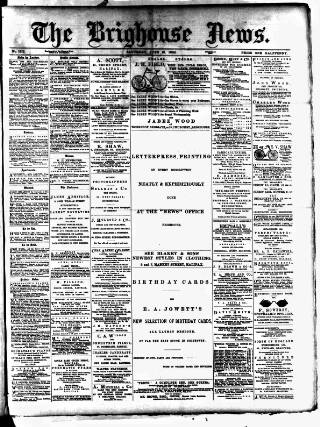 cover page of Brighouse News published on June 18, 1892