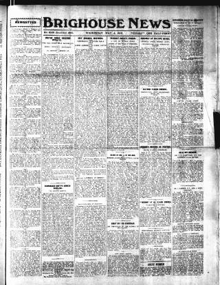 cover page of Brighouse News published on May 4, 1910
