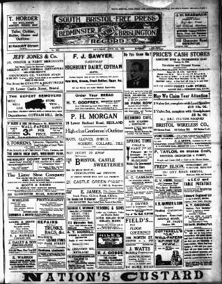 cover page of South Bristol Free Press and Bedminster, Knowle & Brislington Record published on April 4, 1925