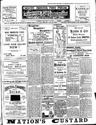 cover page of South Bristol Free Press and Bedminster, Knowle & Brislington Record published on September 17, 1927