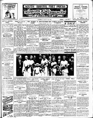 cover page of South Bristol Free Press and Bedminster, Knowle & Brislington Record published on August 2, 1930
