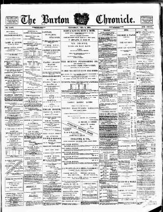 cover page of Burton Chronicle published on February 2, 1893