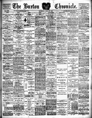 cover page of Burton Chronicle published on June 18, 1896
