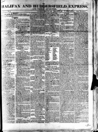 cover page of Halifax Express published on March 19, 1831