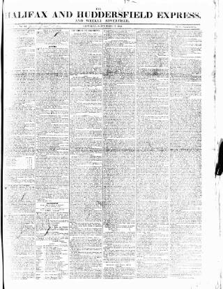 cover page of Halifax Express published on September 17, 1831