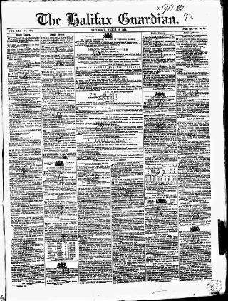 cover page of Halifax Guardian published on March 19, 1853