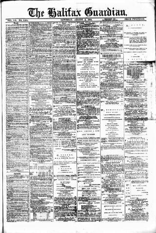 cover page of Halifax Guardian published on August 2, 1884