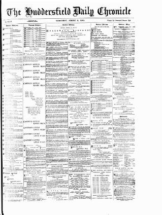 cover page of Huddersfield Daily Chronicle published on August 2, 1893