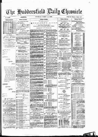 cover page of Huddersfield Daily Chronicle published on March 19, 1896