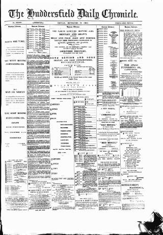 cover page of Huddersfield Daily Chronicle published on September 17, 1900