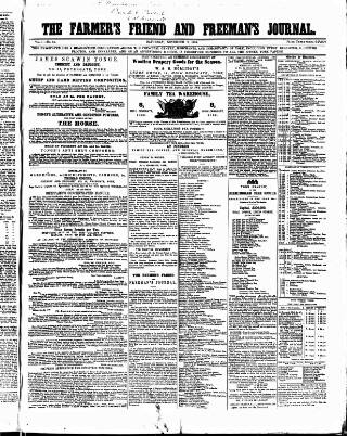 cover page of Farmer's Friend and Freeman's Journal published on November 2, 1850