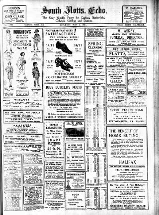 cover page of South Notts Echo published on May 2, 1931