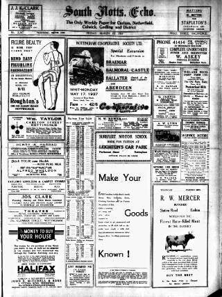 cover page of South Notts Echo published on March 19, 1937