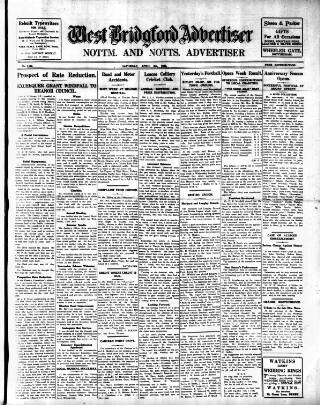 cover page of West Bridgford Advertiser published on April 5, 1930
