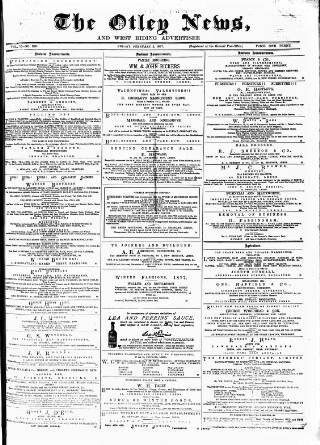 cover page of Otley News and West Riding Advertiser published on February 2, 1877