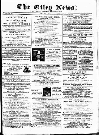 cover page of Otley News and West Riding Advertiser published on May 2, 1884