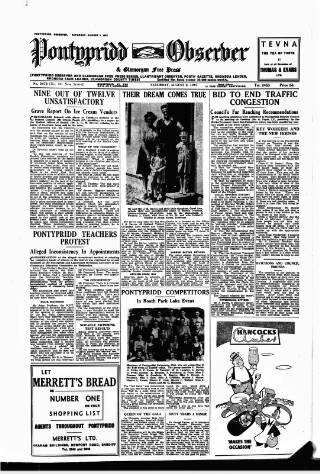 cover page of Pontypridd Observer published on August 2, 1947