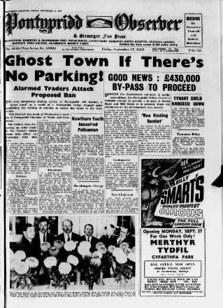 cover page of Pontypridd Observer published on September 17, 1965