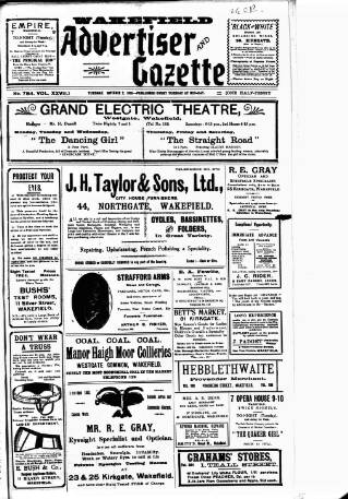 cover page of Wakefield Advertiser & Gazette published on November 2, 1915
