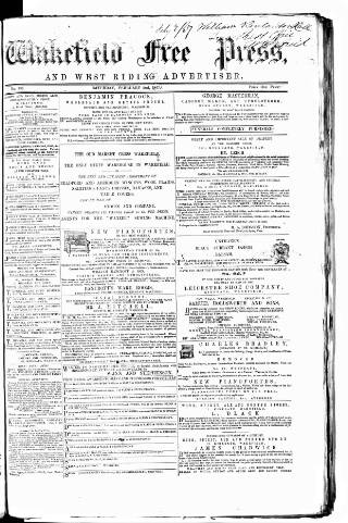 cover page of Wakefield Free Press published on February 2, 1867