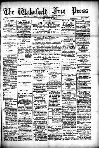 cover page of Wakefield Free Press published on June 18, 1887