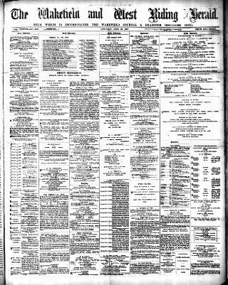cover page of Wakefield and West Riding Herald published on June 18, 1887