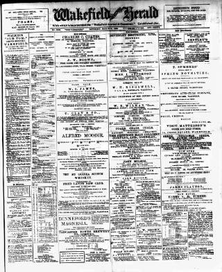 cover page of Wakefield and West Riding Herald published on March 19, 1898