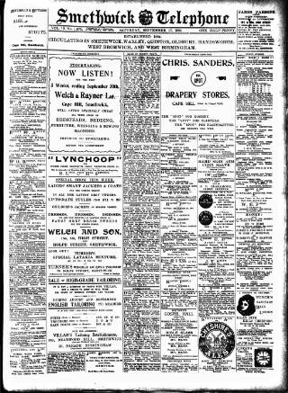 cover page of Smethwick Telephone published on September 17, 1904