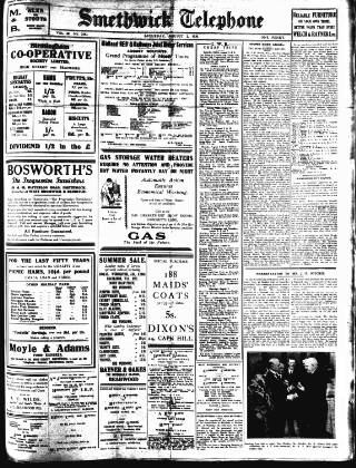 cover page of Smethwick Telephone published on August 2, 1930