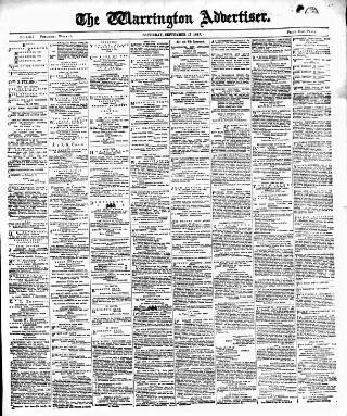 cover page of Warrington Advertiser published on September 17, 1887