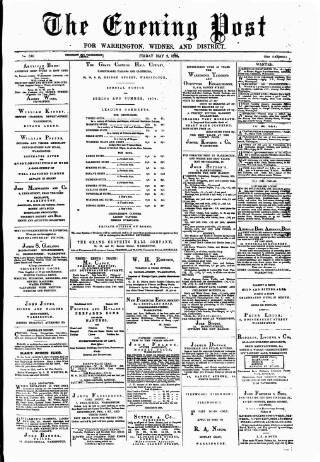 cover page of Warrington Evening Post published on May 2, 1879