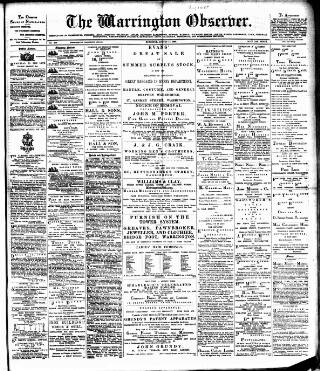cover page of Warrington Observer published on August 17, 1889