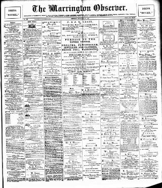 cover page of Warrington Observer published on September 28, 1889