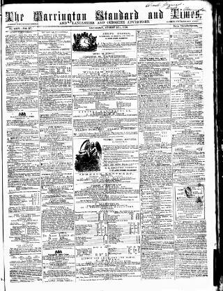cover page of Warrington Standard and Lancashire and Cheshire Advertiser published on August 20, 1859