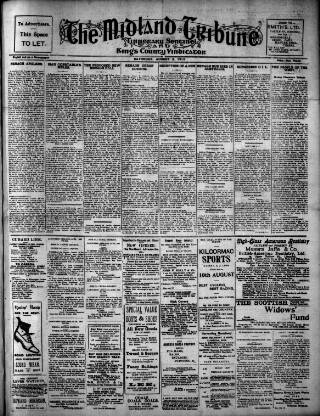 cover page of Midland Tribune published on August 2, 1913